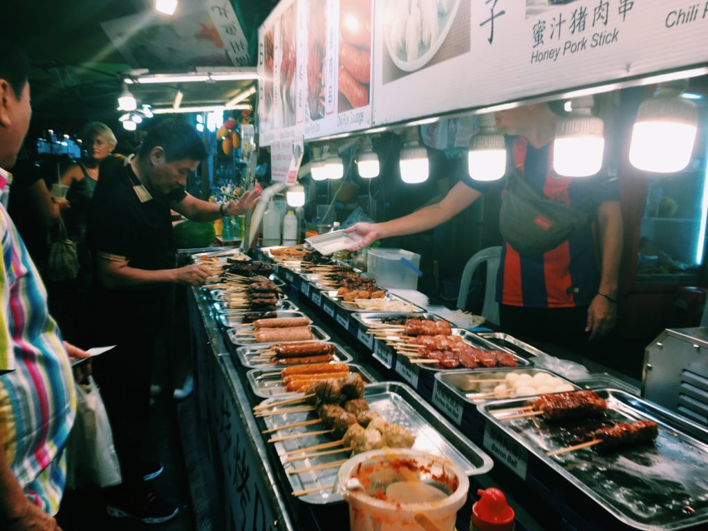 Meat on a stick at Jalan Alor 